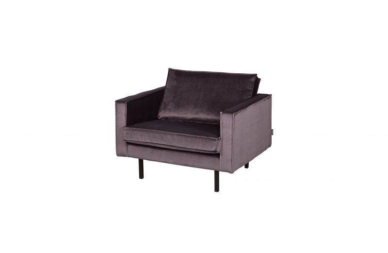 BERLIN VELVET ARMCHAIR ANTRACIT GREY - CHAIRS, STOOLS