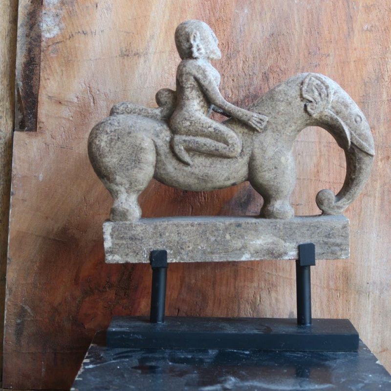 STONE ELEPHANT STATUE 40CM