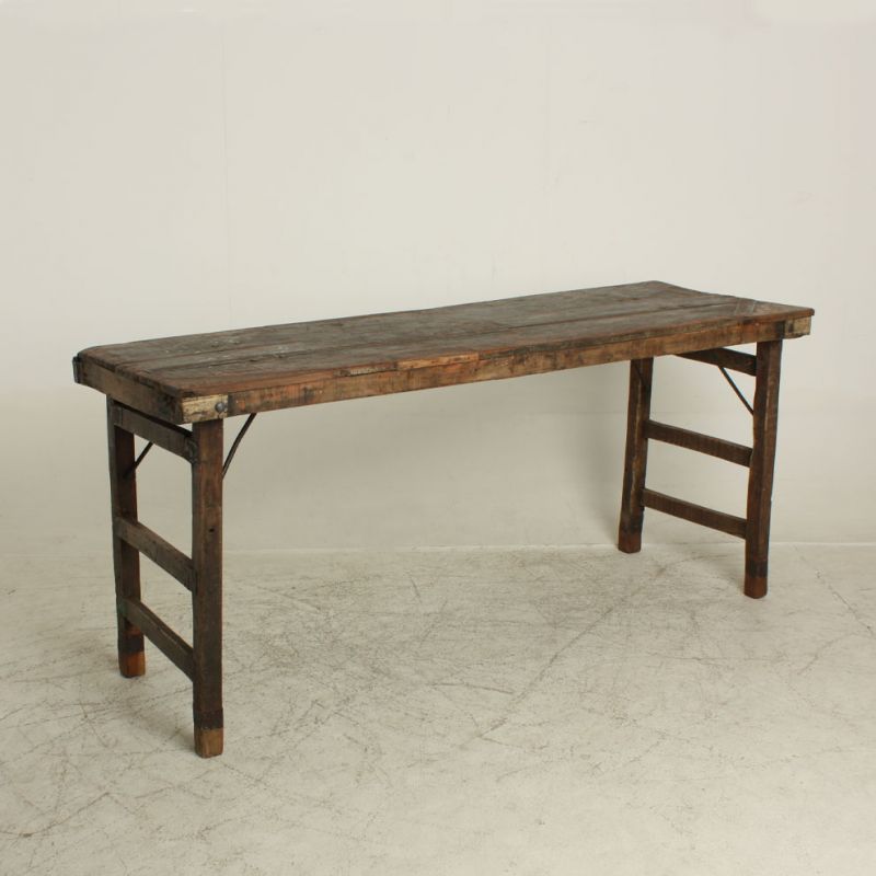 MARKET FOLDING CONSOLE TABLE BROWN - CONSOLES, DESKS