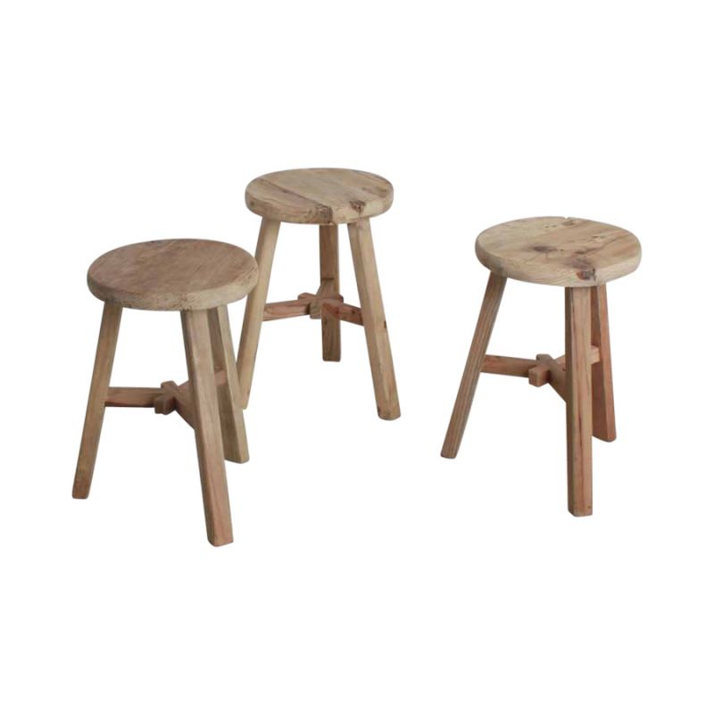 ELMWOOD ROUND STOOL - CHAIRS, STOOLS