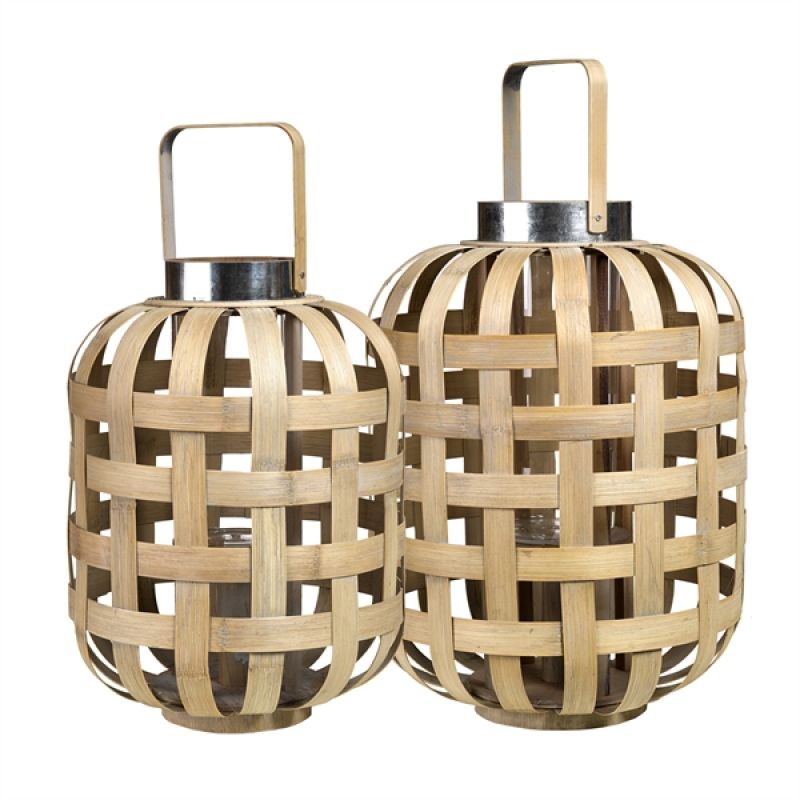 NATURAL BAMBOO LANTERN - CANDLE HOLDERS, CANDLES