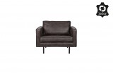 RD RECYCLE LEATHER ARMCHAIR BLACK - CHAIRS, STOOLS