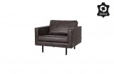 RD RECYCLE LEATHER ARMCHAIR BLACK - CHAIRS, STOOLS