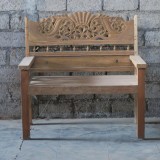 NATUR TEAK BENCH WITH ORIGINAL CARVING - BENCHES