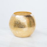 WAX HOLDER BALL FLSK GOLD - CANDLE HOLDERS, CANDLES