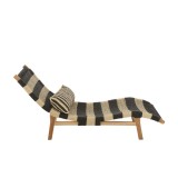 LOUNGER STRIPS WOVEN PLASTIK BLACK NATURAL TEAK 170