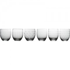 GLASSES W. CUTTINGS SET OF 6 