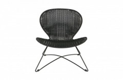 BLACK PLASTIC RATTAN ARMCHAIR 