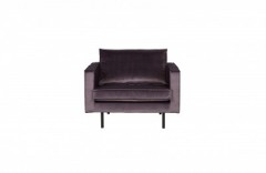 BERLIN VELVET ARMCHAIR GREY 