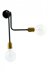 WALL LAMP 2 ARMS MLK BRASS BLACK   - WALL LAMPS