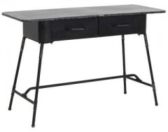 METAL ANTIQUE BLACK DESK TWO DRAWERS - CONSOLES, DESKS