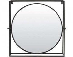 ROUND MIRROR WITH SQUARE FRAME BRONZE 65 
