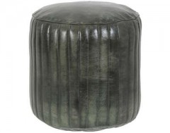 POUF GREEN LEATHER 