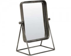 MAKEUP MIRROR ANTIQUE ZINC SQR 