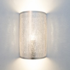 WALL LAMP CYLINDER BRASS SILVER PLATED 30   - WALL LAMPS