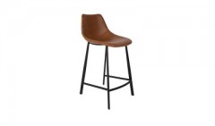 LOW BAR STOOL BLACK VINTAGE PU LEATHER 91 