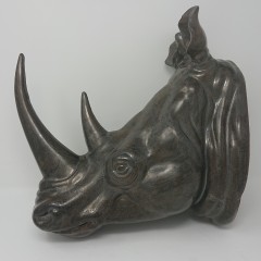 WALL DECO RHINO HEAD CERAMICS 