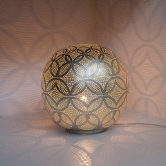 TABLE LAMP BALL CRC BRASS SILVER PLATED 