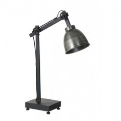 DESK LAMP WOOD ANTIQUE SILVER     - TABLE LAMPS